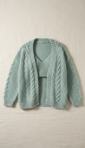 Seafoam knit cardigan set